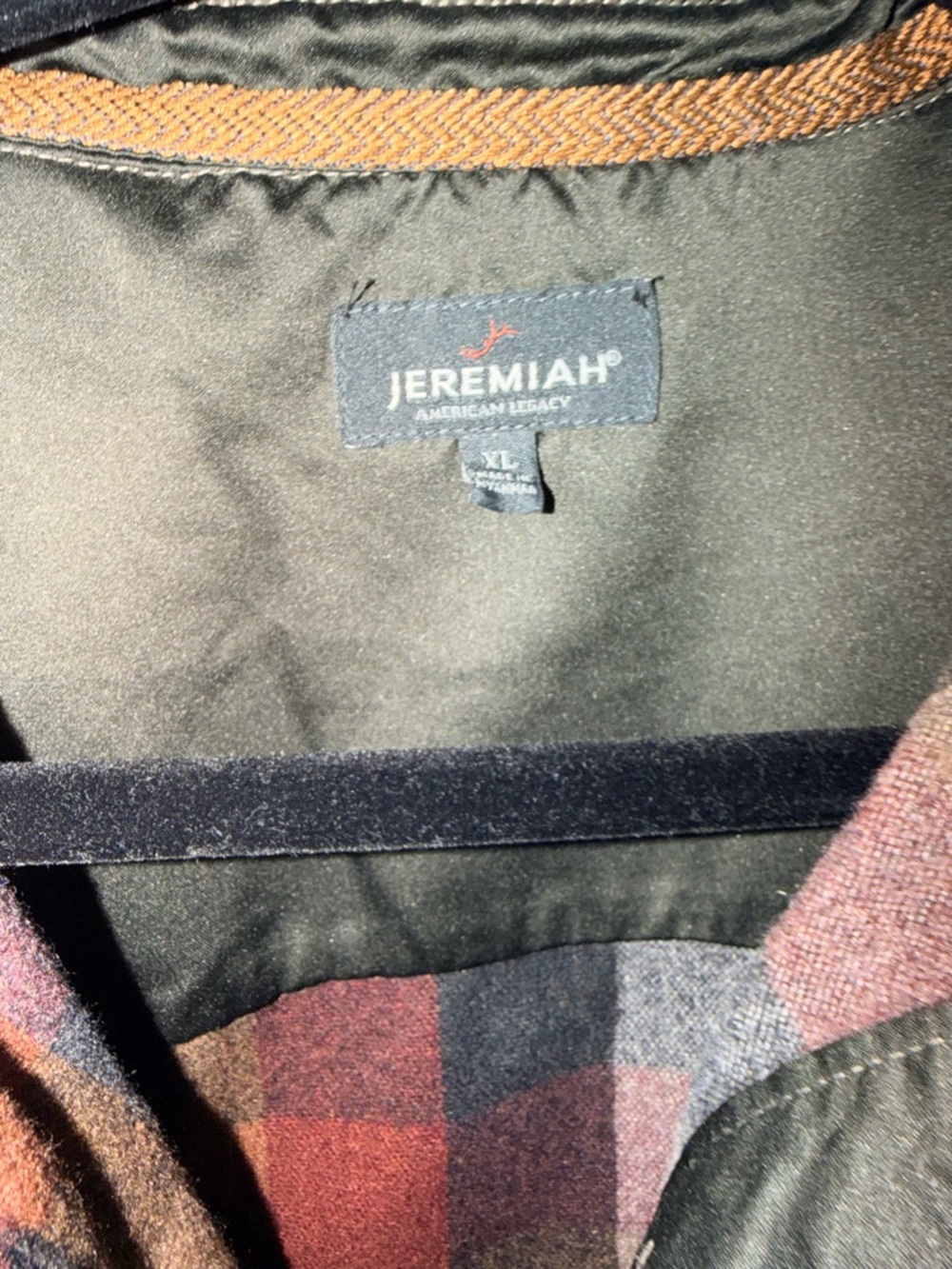 Quilt-Lined Plaid Shirt Jacket in Rust Multi - Picture 6 of 7